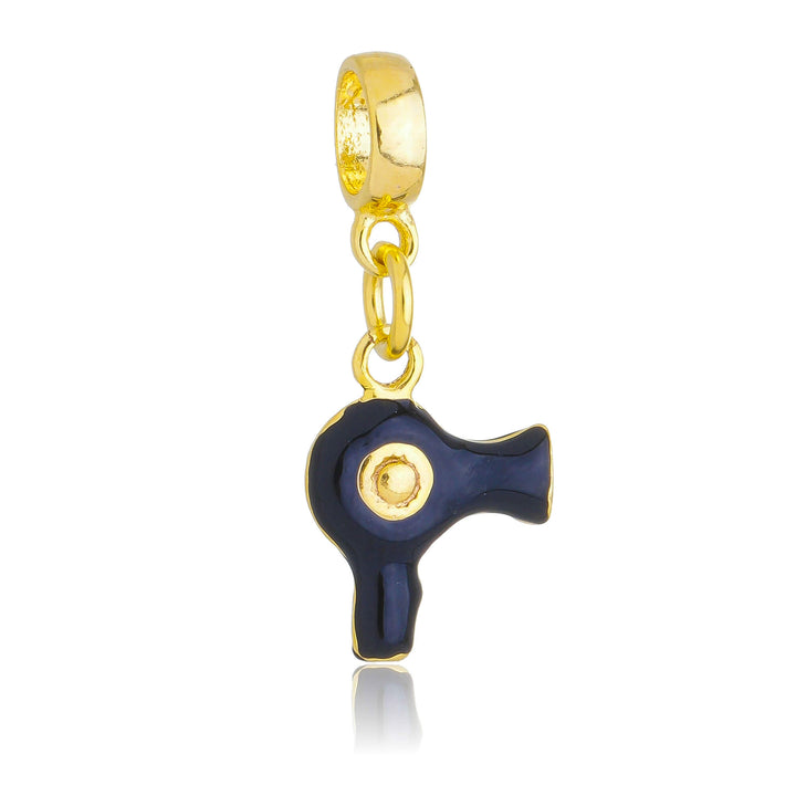 Berloque Secador de Cabelo dourado semijoia Work Semijoias
