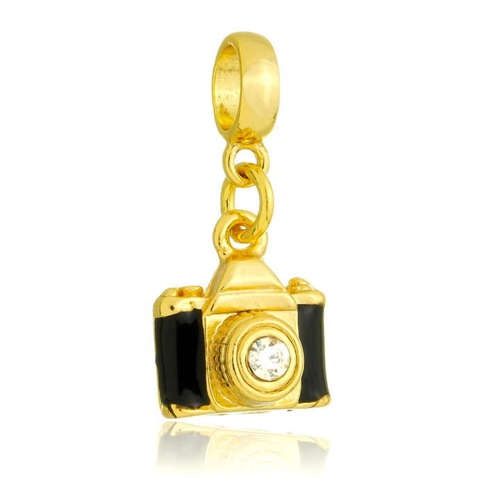 Berloque Câmera Fotográfica dourado semijoia Work Semijoias