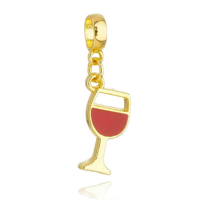 Berloque Taça de Vinho dourado semijoia Work Semijoias