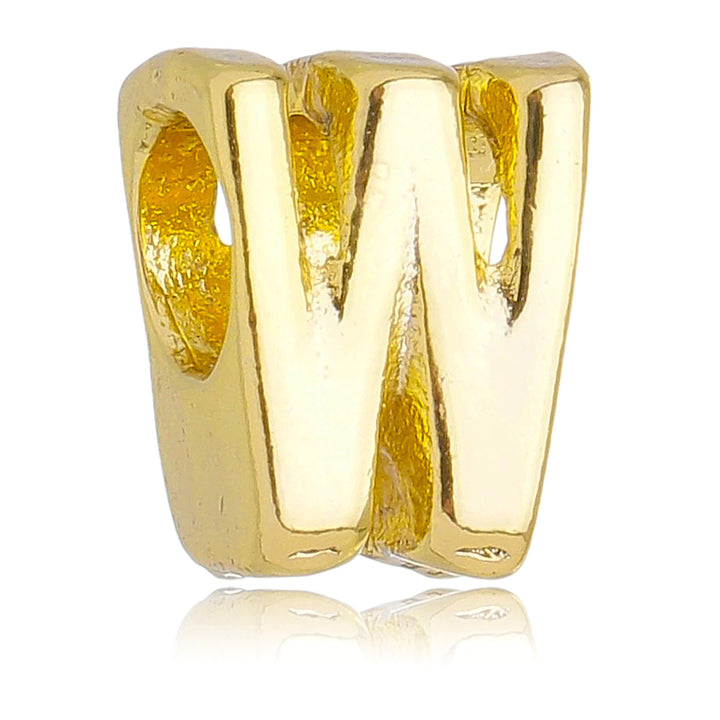Berloque Letra W separador dourado semijoia Work Semijoias