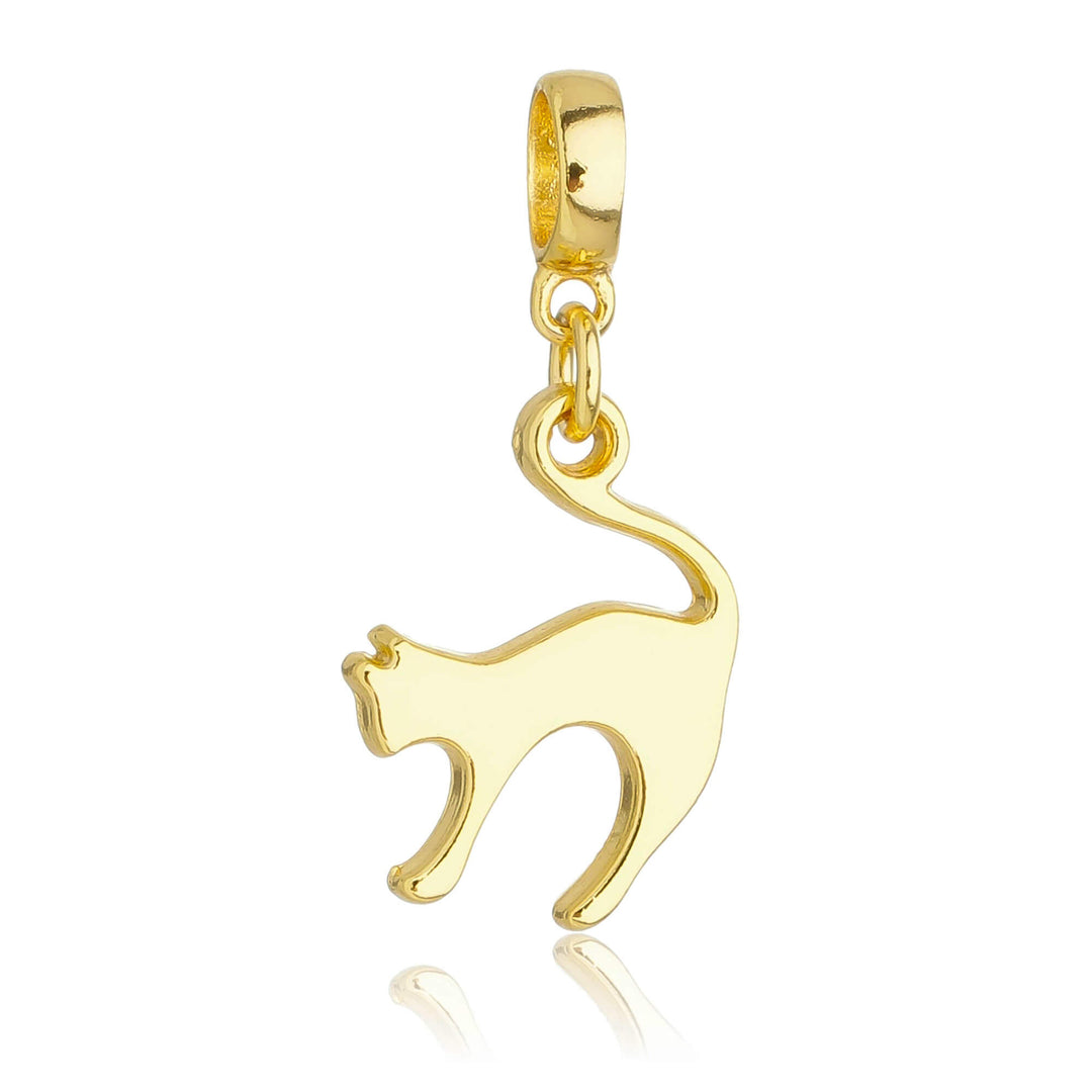 Berloque Gato 2 dourado semijoia Work Semijoias