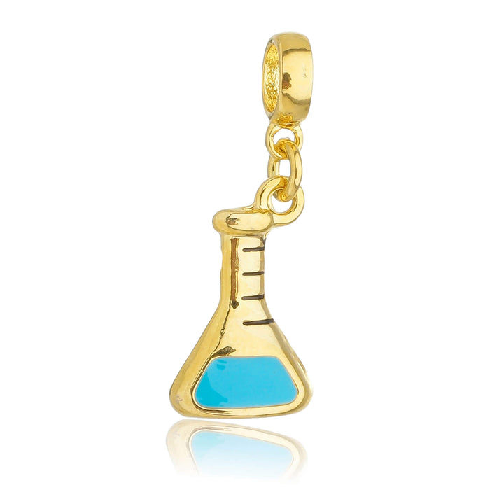 Berloque Erlenmeyer Química dourado semijoia Work Semijoias