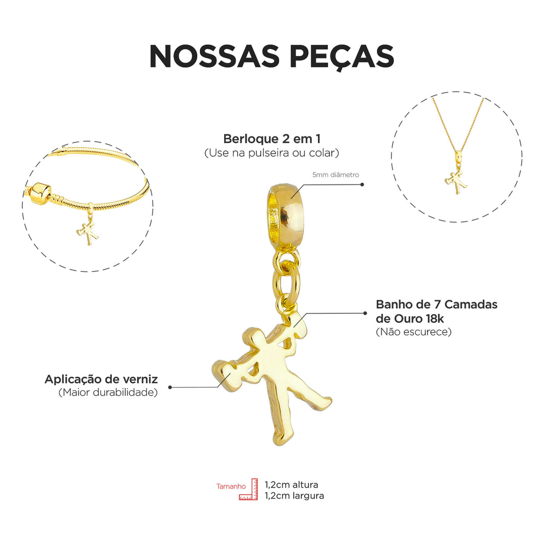 Colar Pingente Mulher Academia Banhado a Ouro 18k