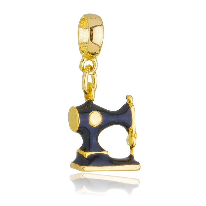 Berloque Máquina de Costura dourado semijoia Work Semijoias
