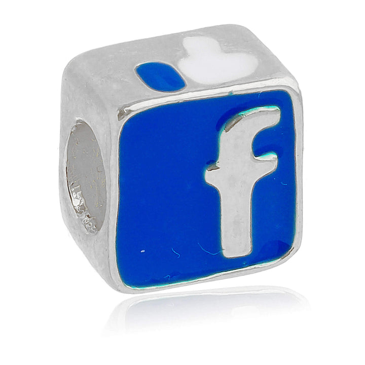 Berloque Facebook separador prateado semijoia Work Semijoias