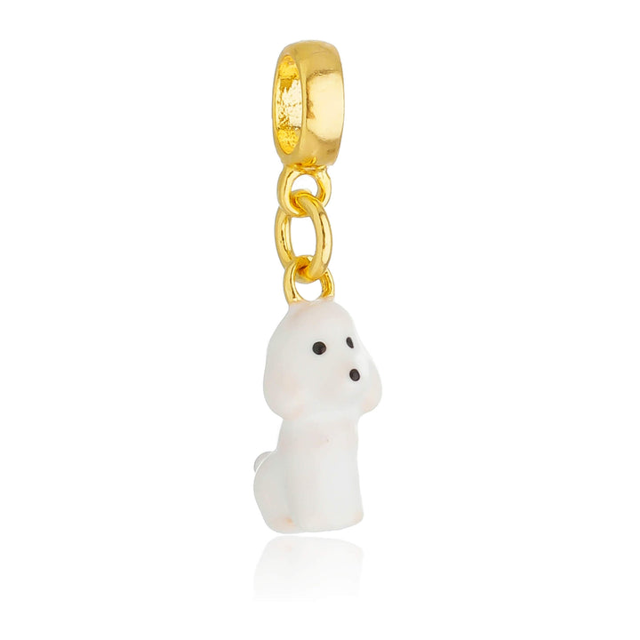 Berloque Cachorro Poodle dourado semijoia Work Semijoias