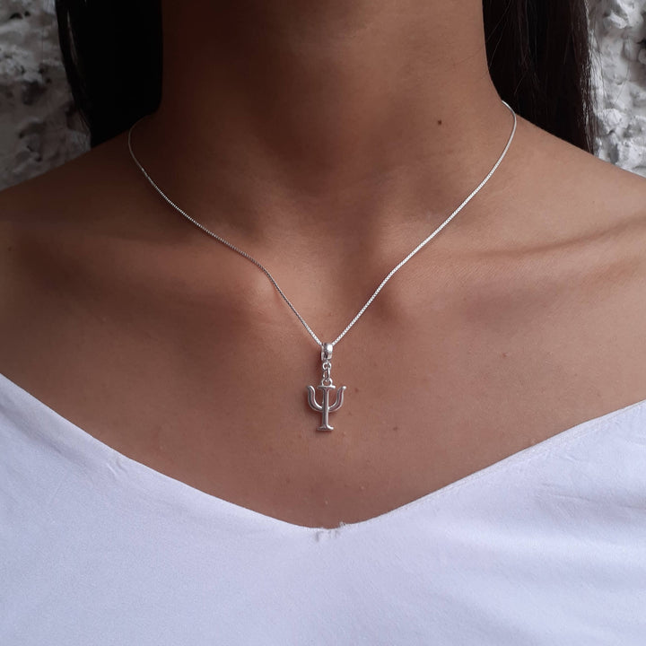 Colar Pingente Profissão Psicologia Banhado a Prata 925