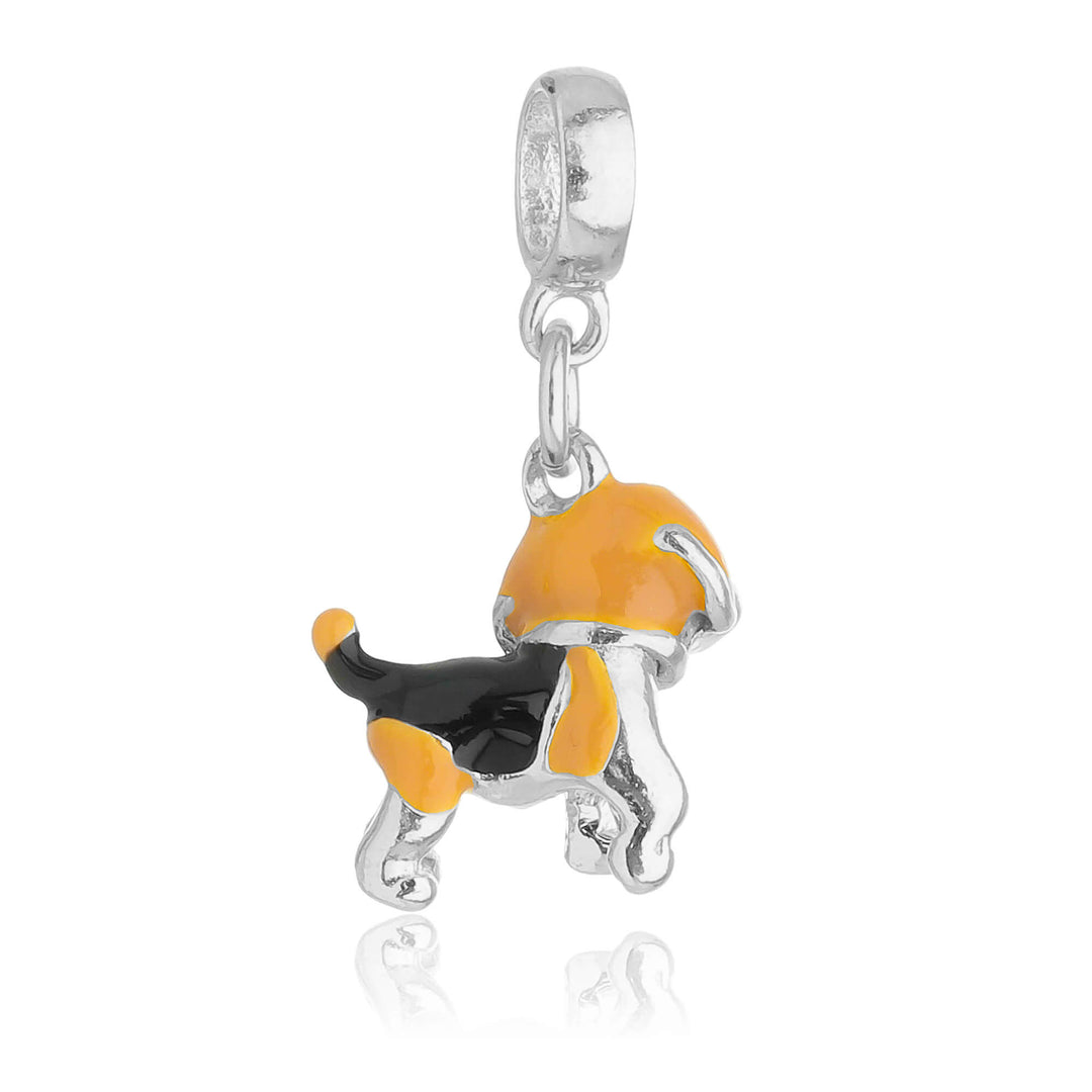 Berloque Cachorro Beagle prateado — detalhe da peça Work Semijoias