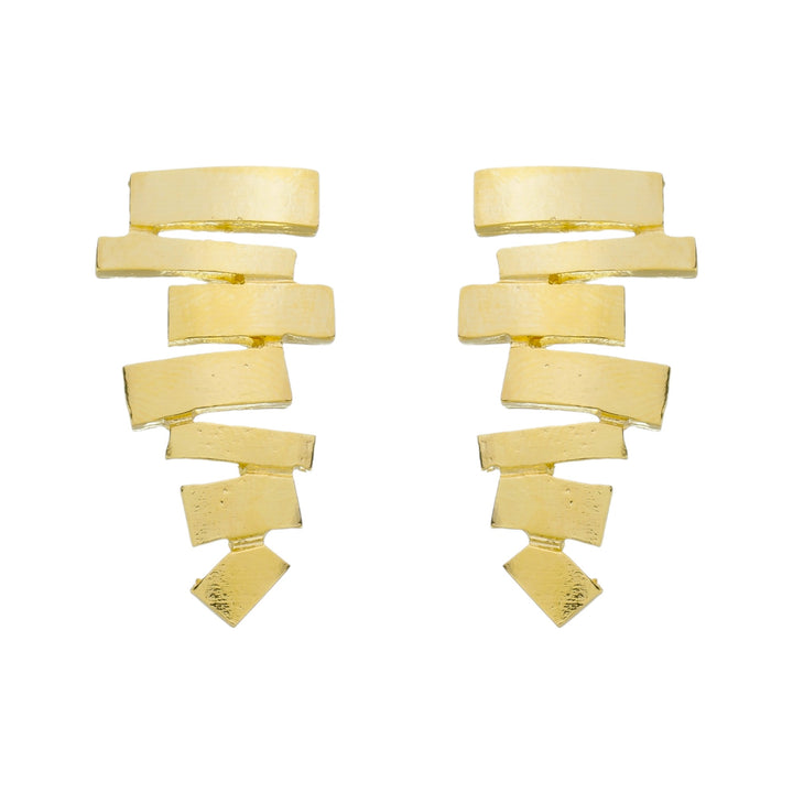 Brinco Blocos dourado semijoia Work Semijoias