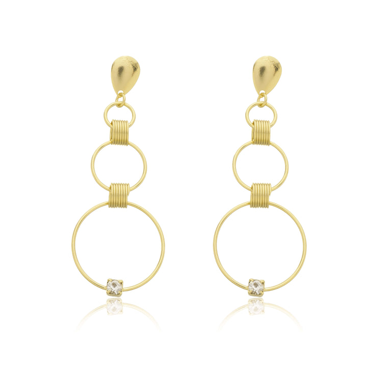 Brinco 3 Argolas dourado semijoia Work Semijoias