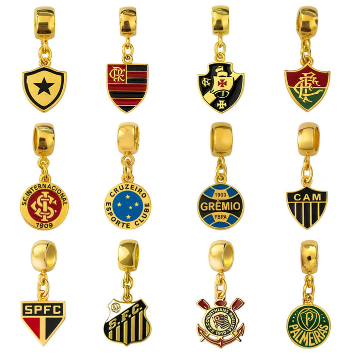 Berloques Times de Futebol Banhado a Ouro 18k