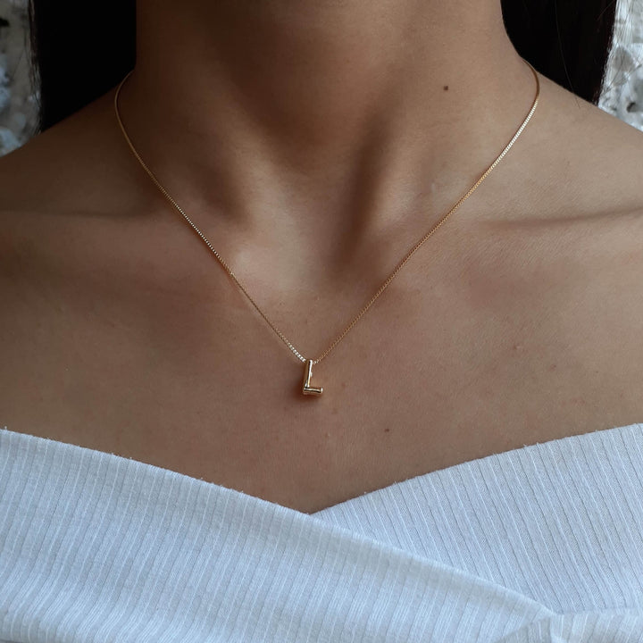 Colar Pingente Letra L Banhado a Ouro 18k