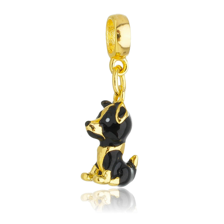 Berloque Cachorro Border Collie dourado semijoia Work Semijoias