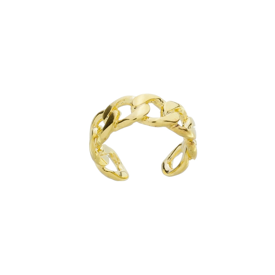 Brinco Piercing Fake Corrente dourado semijoia Work Semijoias