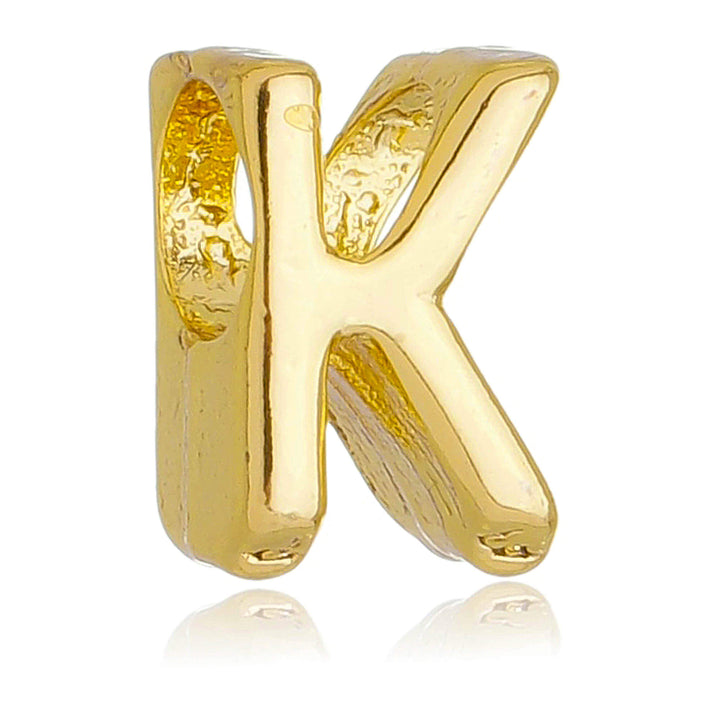 Berloque Letra K separador dourado semijoia Work Semijoias
