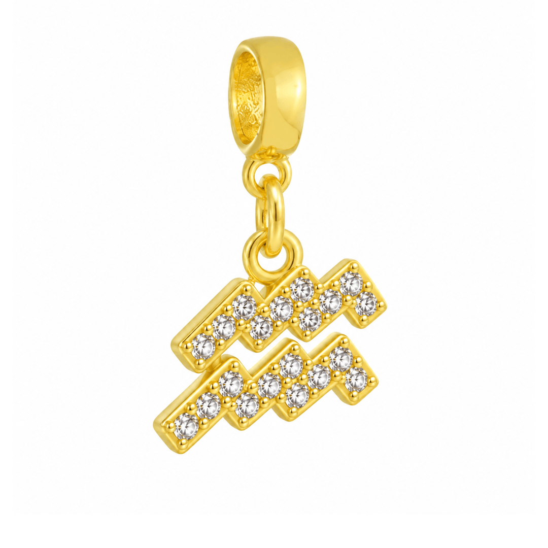 Berloques Signos Cravejados Banhado a Ouro 18k