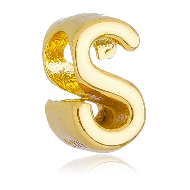 Berloque Letra S separador dourado semijoia Work Semijoias