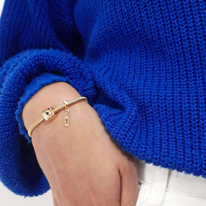 Pulseira Instagram 25K Berloque Banhado a Ouro 18k