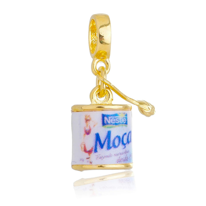 Berloque Leite Moça dourado semijoia Work Semijoias