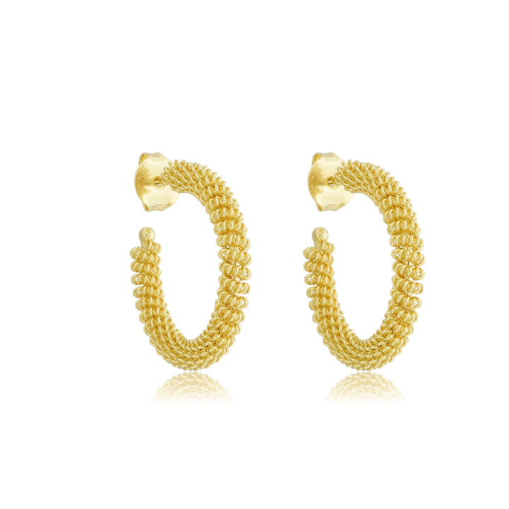 Brinco Argola Aramada dourado semijoia Work Semijoias