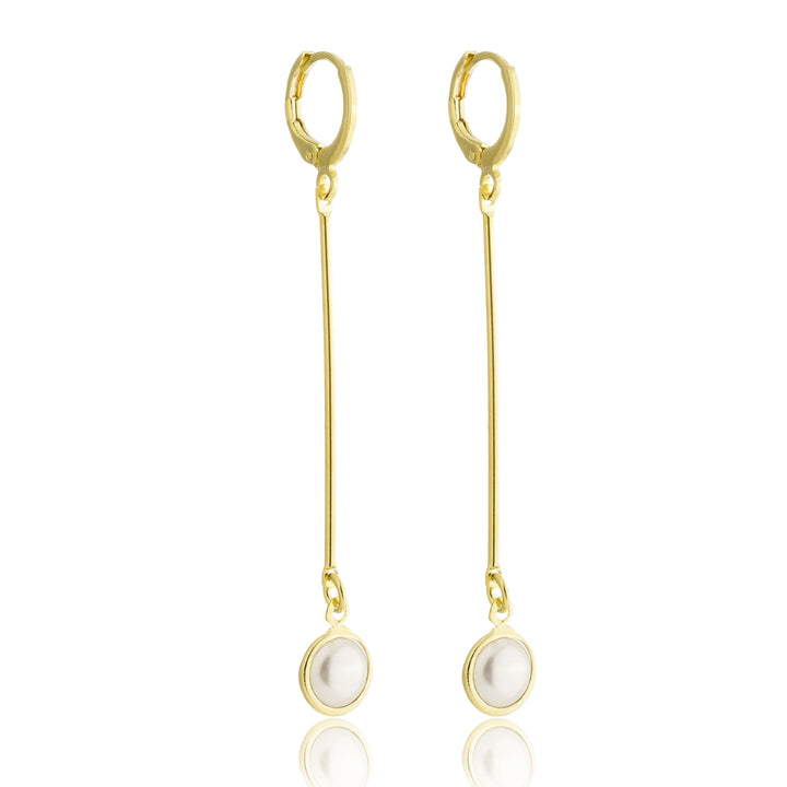 Brinco Argolinha Fio Meia Pérola dourado semijoia Work Semijoias