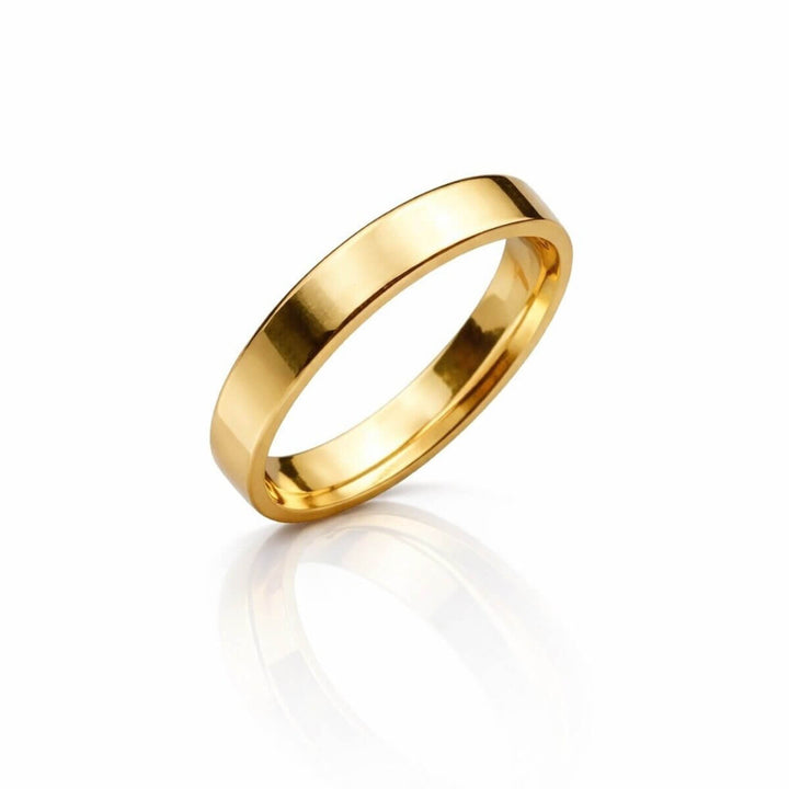 Aliança Casamento Quadrada Banhado a Ouro 18k