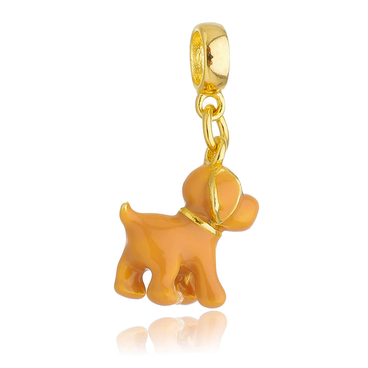 Berloque Cachorro Labrador Retriever dourado — detalhe da peça Work Semijoias
