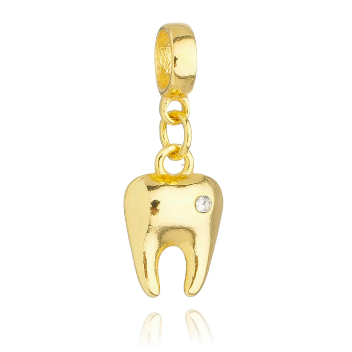 Berloque Dente Odontologia dourado semijoia Work Semijoias