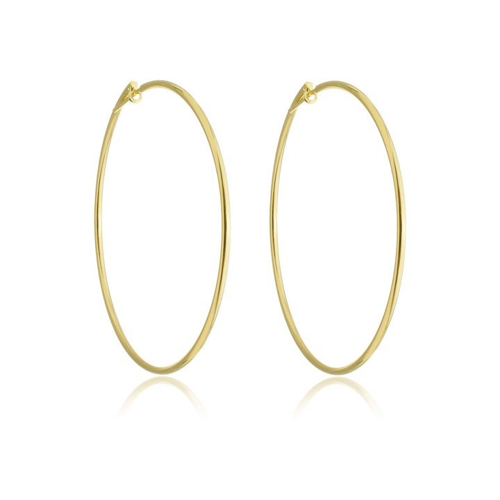 Brinco Argola Lisa Fechada dourado semijoia Work Semijoias