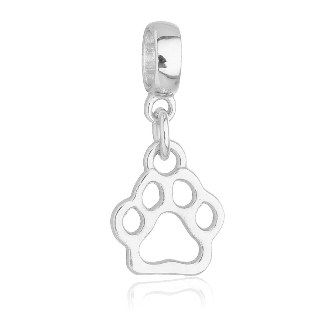 Berloque Pata Patinha de Cachorro prateado semijoia Work Semijoias