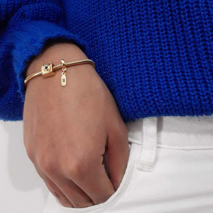 Pulseira Instagram 5K Berloque Banhado a Ouro 18k