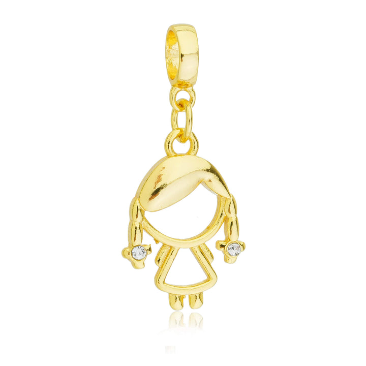 Berloque Menina Filha dourado semijoia Work Semijoias