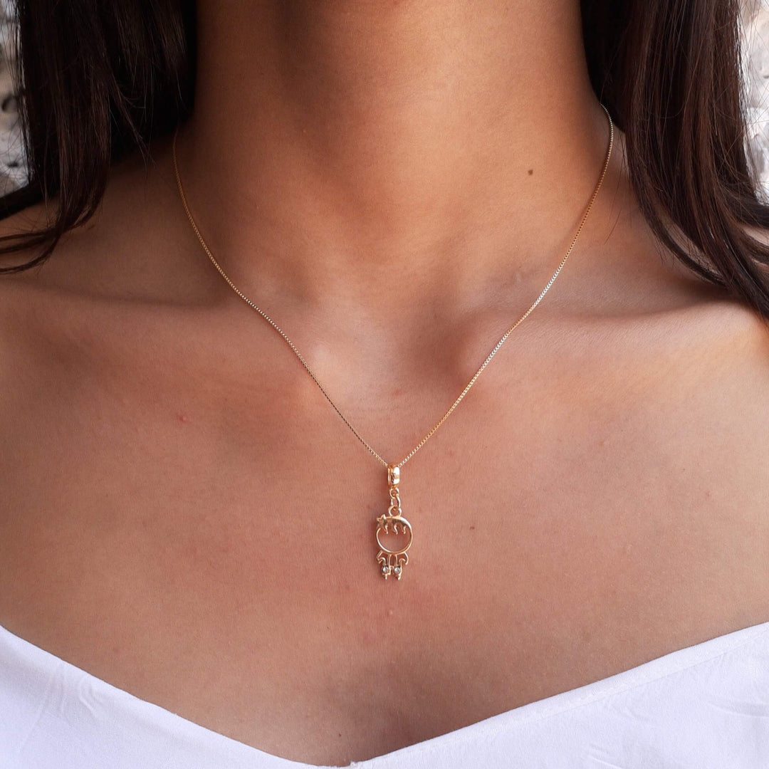 Colar Pingente Menino Banhado a Ouro 18k