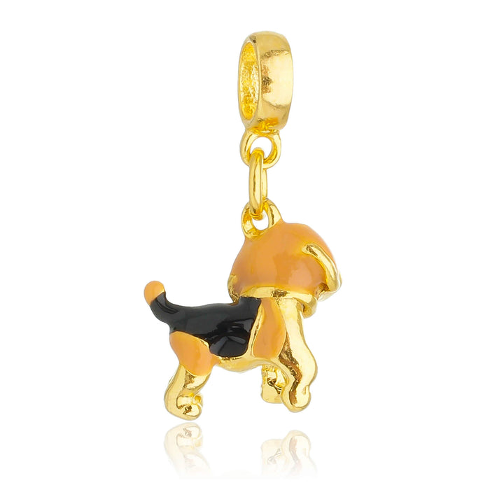 Berloque Cachorro Beagle dourado — detalhe da peça Work Semijoias