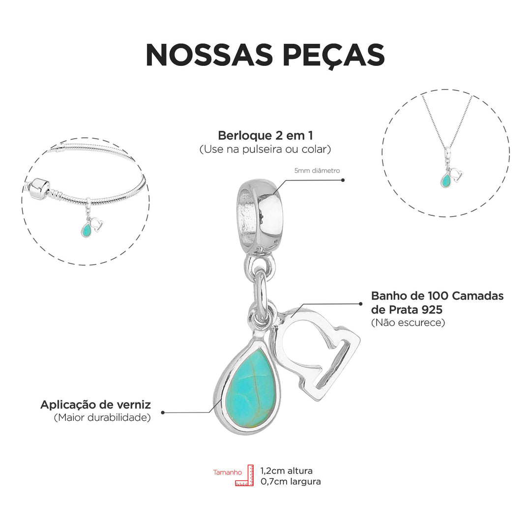 Berloque Signo Libra prateado — detalhe da peça Work Semijoias