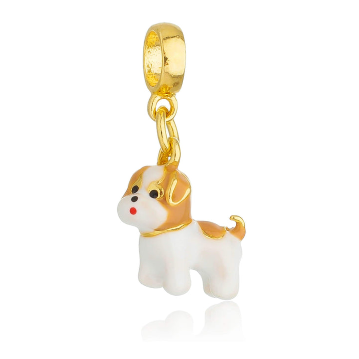 Berloque Cachorro Shih Tzu dourado semijoia Work Semijoias