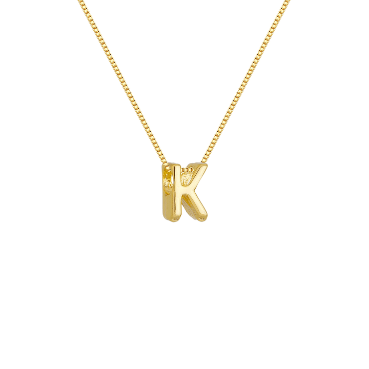 Colar Pingente Letra K dourado semijoia Work Semijoias