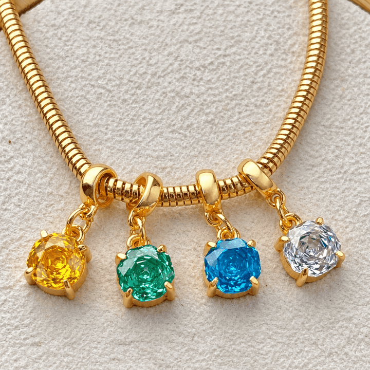 Berloques Rose Cut Cravejado Zircônia Banhado a Ouro 18k