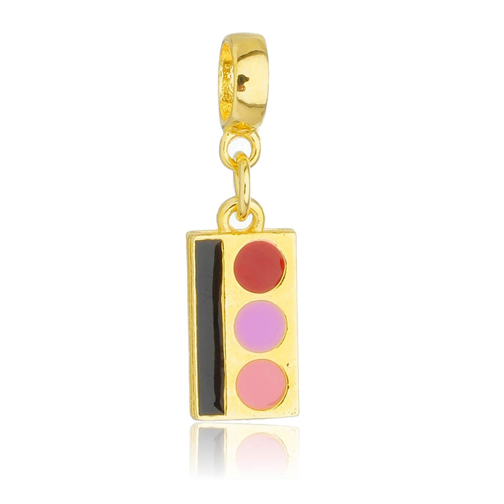 Berloque Estojo de Maquiagem dourado semijoia Work Semijoias