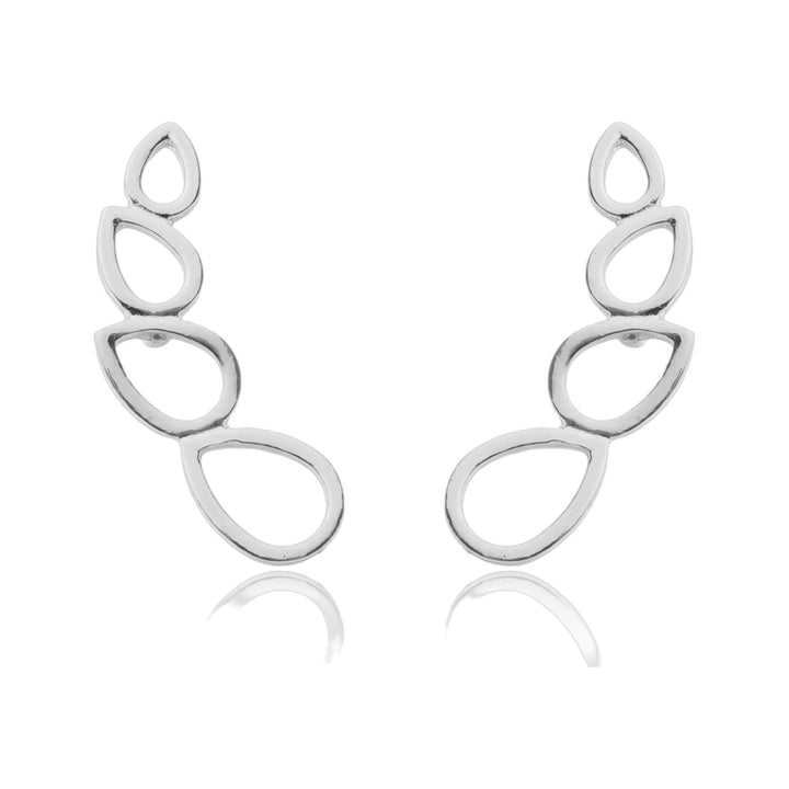 Brinco Ear Cuff Quatro Gotas prateado semijoia Work Semijoias