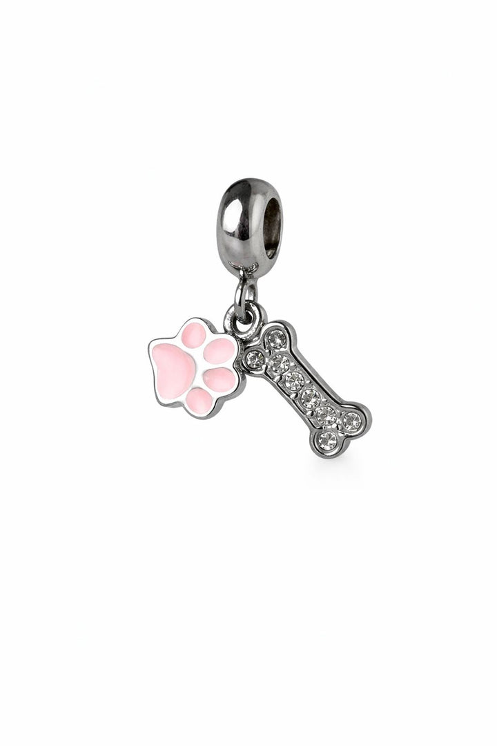 Berloque Patinha Osso aço inox — compatível pulseiras pandora Work Semijoias