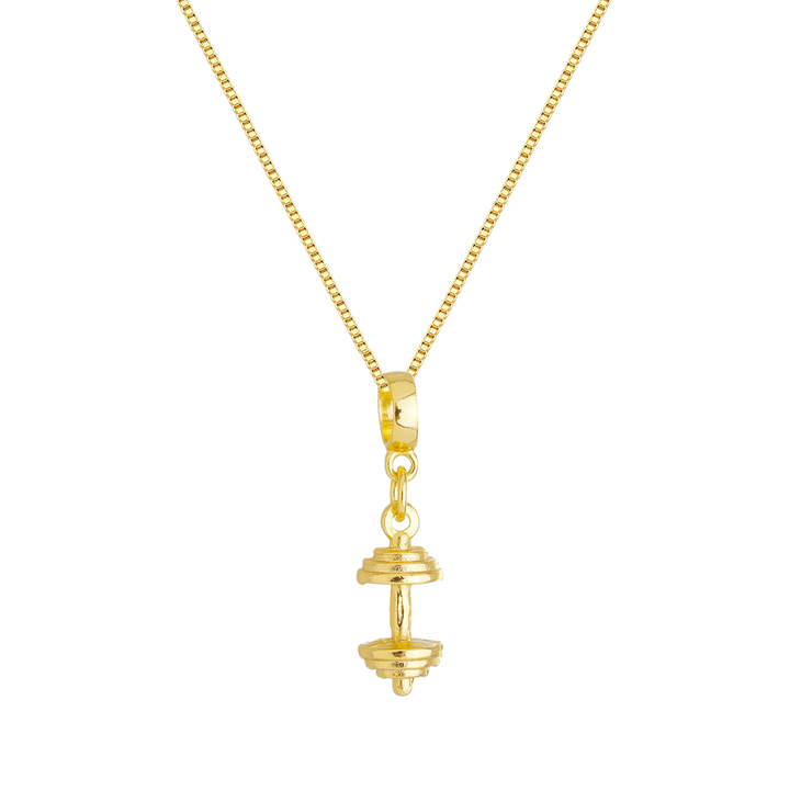 Colar Pingente Supino de Academia Banhado a Ouro 18k