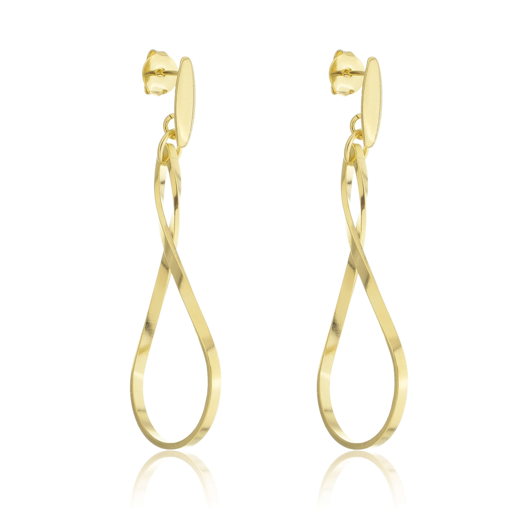 Brinco Gota Torcida dourado semijoia Work Semijoias