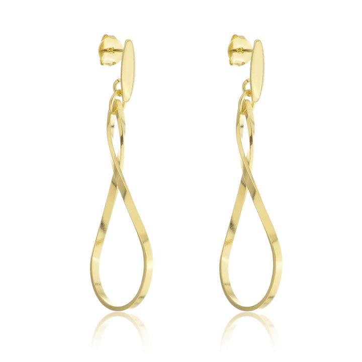 Brinco Gota Torcida dourado semijoia Work Semijoias