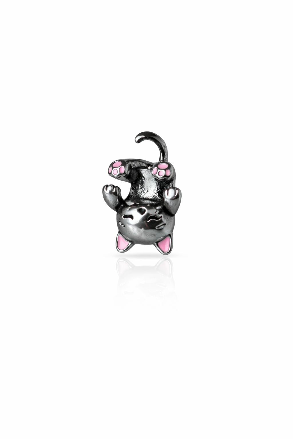 Berloque Separador Gatinho aço inox — compatível pulseiras pandora Work Semijoias