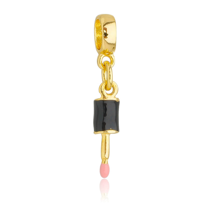 Berloque Pincel de Maquiagem dourado semijoia Work Semijoias