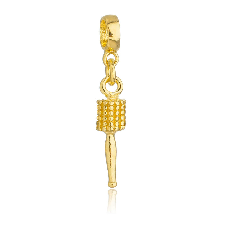 Berloque Escova de Cabelo Cabeleireira dourado semijoia Work Semijoias