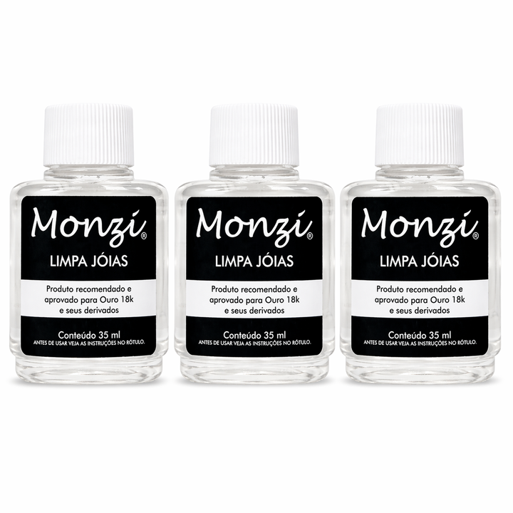 Kit 3 Limpa Joias Ouro 18k Monzi semijoia Work Semijoias