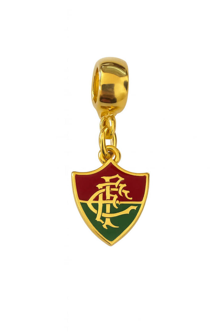 Berloque Fluminense Futebol dourado semijoia Work Semijoias