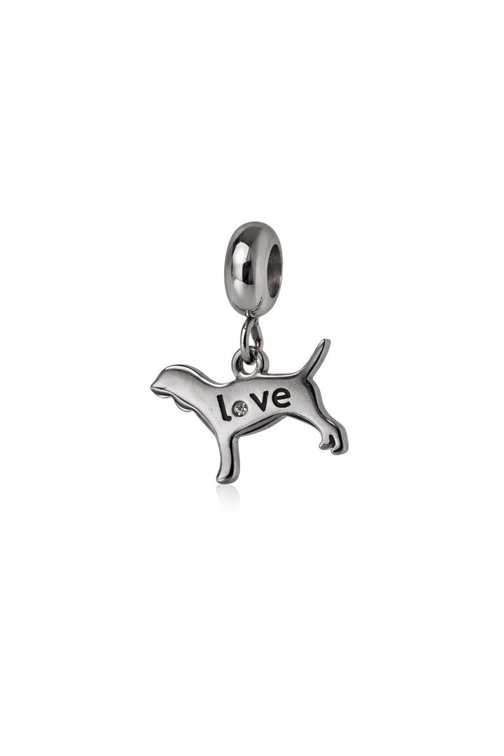 Berloque Cachorro Love Pet aço inox semijoia Work Semijoias